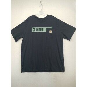 CARHARTT MENS SHIRT GRAY EXTRA LARGE XL COTTON RELAXED LOGO CREW NECK POCKET